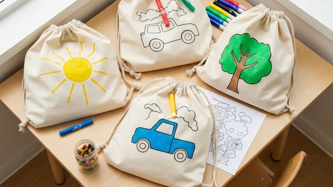 Color-Your-Own Back-to-School Bags: DIY Tote & Backpack Kit - Pamusan.com