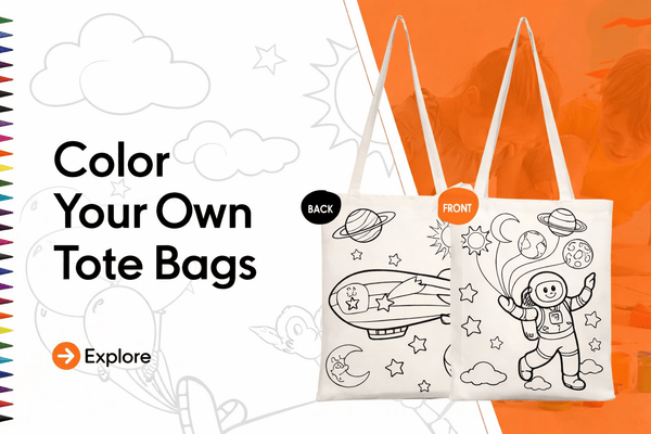 Colour Your Own Tote Bags for Kids Birthday Party