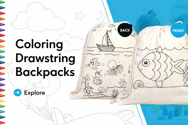 Colouring Drawstring Backpacks for Kids