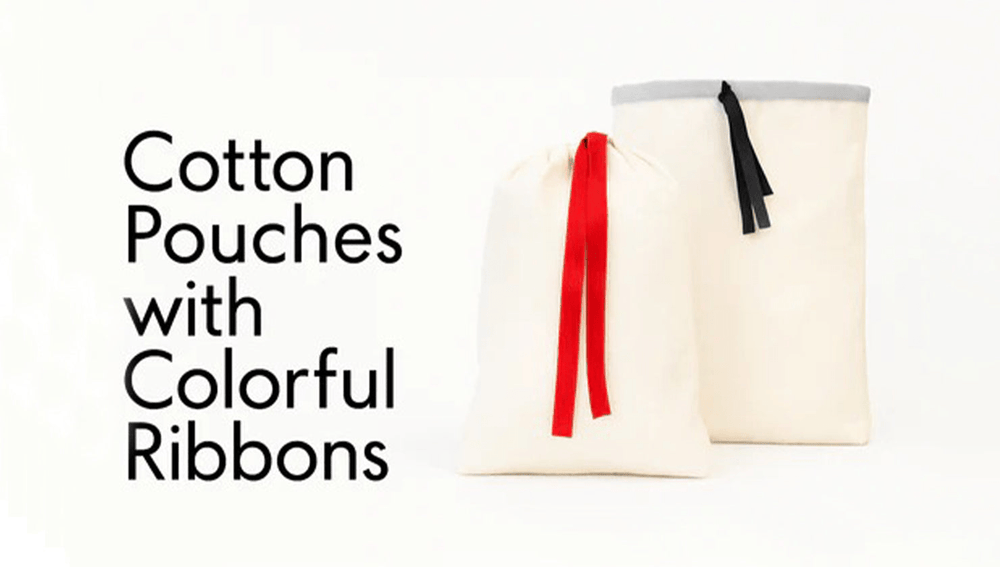 Cotton Pouches with Colorful Ribbons - Pamusan.com
