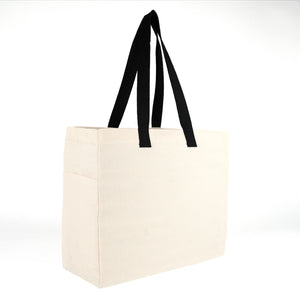 Natural cotton tote bag 40x35x15 cm shown open from above