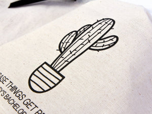 Bachelorette Birthday Party - Cotton Fabric Hangover bags with Black Ribbon - Wedding Recovery Kit - Pamusan.com