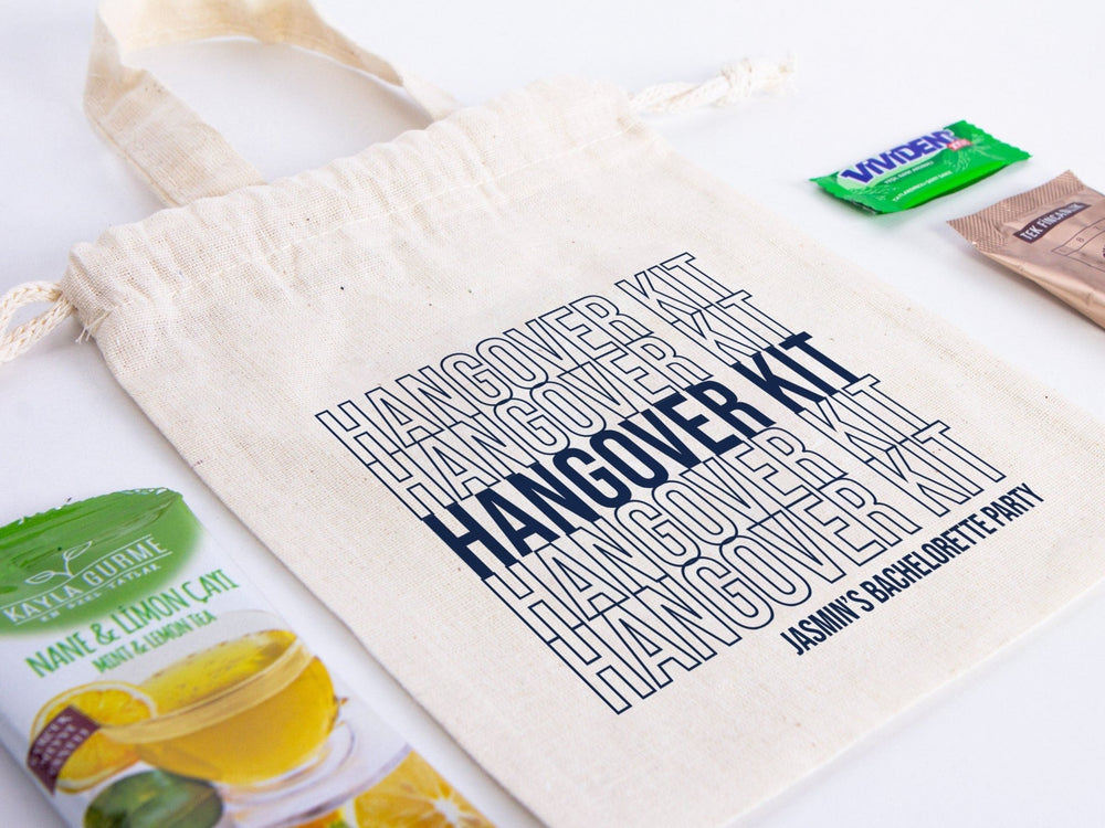 Bachelorette Party Tote Bag - 6"W x 8"H (15 cm x 20 cm) Party Recovery Kit Bags - Survival Kit Pouch - Custom Hangover Bags - Pamusan.com