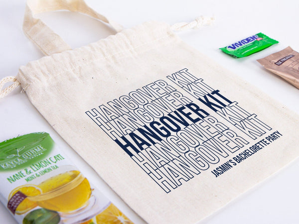 Bachelorette Party Tote Bag - 6"W x 8"H (15 cm x 20 cm) Party Recovery Kit Bags - Survival Kit Pouch - Custom Hangover Bags - Pamusan.com