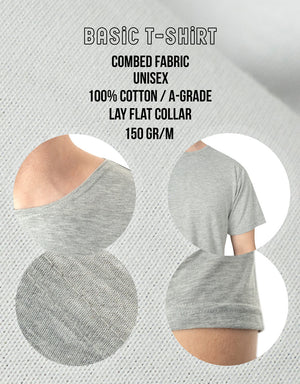 Basic T-shirt Gray Color 1.0 Quality - Pamusan.com