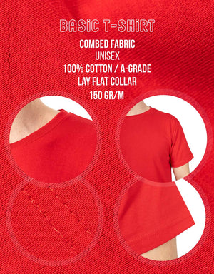 Basic T-shirt Red - Print - Pamusan.com