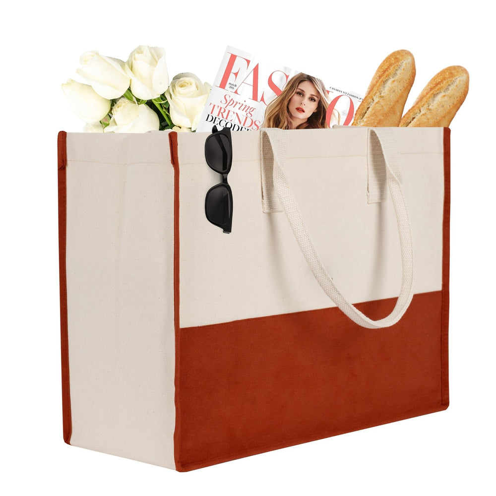 Large Beach Spa Canvas Tote - Reusable Cotton Handbag for Women - Pamusan.com