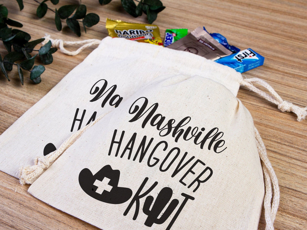 Birthday Party Bags, Custom Hangover Bags - Custom Name Print, Organic Cotton Drawstring Pouchs Bag - Pamusan.com