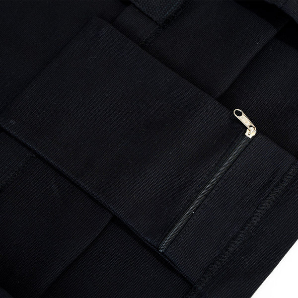 Black Canvas Beach Bag 19"x16"x4" – Large Eco - Friendly Tote for Shopping & Travel - Pamusan.com
