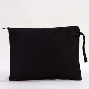 Black Cotton Clutch Pouch – 10" × 7" (25 × 18 cm) - Pamusan.com