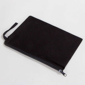 Black Cotton Clutch Pouch – 10" × 7" (25 × 18 cm) - Pamusan.com