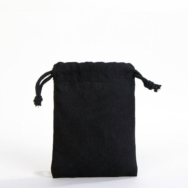 Black Fabric Drawstring Pouch 4"x5" – Reusable Cotton Bag - Pamusan.com