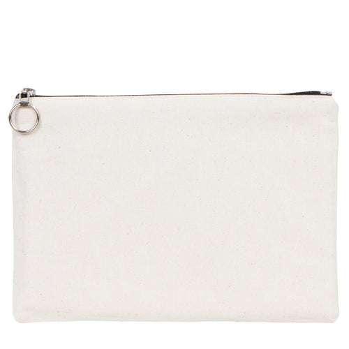Blank Cotton Clutch Bag with Zipper – 12"x8" Lined Purse - Pamusan.com