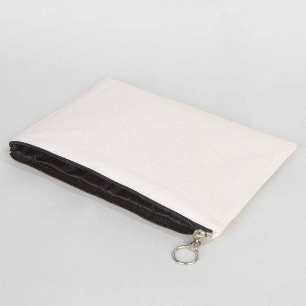 Blank Cotton Clutch Bag with Zipper – 12"x8" Lined Purse - Pamusan.com