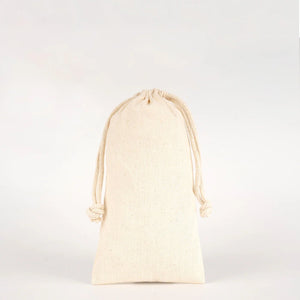 Blank Cotton Drawstring Pouch – 4"x8" (10x20 cm) Natural Muslin Favor Bag - Pamusan.com