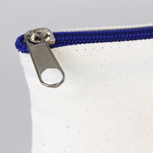 Blank Dark Blue Zippered Clutch Bag – 8"x6" Cotton Pouch - Pamusan.com