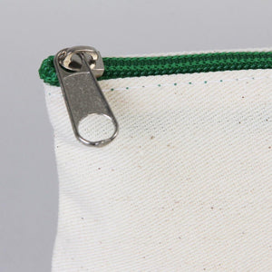 Blank Green Zippered Cotton Pouch – 8"x6" Plain & Durable Clutch Bag - Pamusan.com