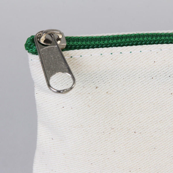 Blank Green Zippered Cotton Pouch – 8"x6" Plain & Durable Clutch Bag - Pamusan.com