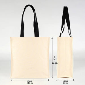 Blank Large Canvas Tote Bag with Woven Handles – 14.5"x14.5"x5.5" (37x37x14 cm) - Pamusan.com