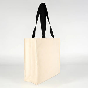 Blank Large Canvas Tote Bag with Woven Handles – 14.5"x14.5"x5.5" (37x37x14 cm) - Pamusan.com