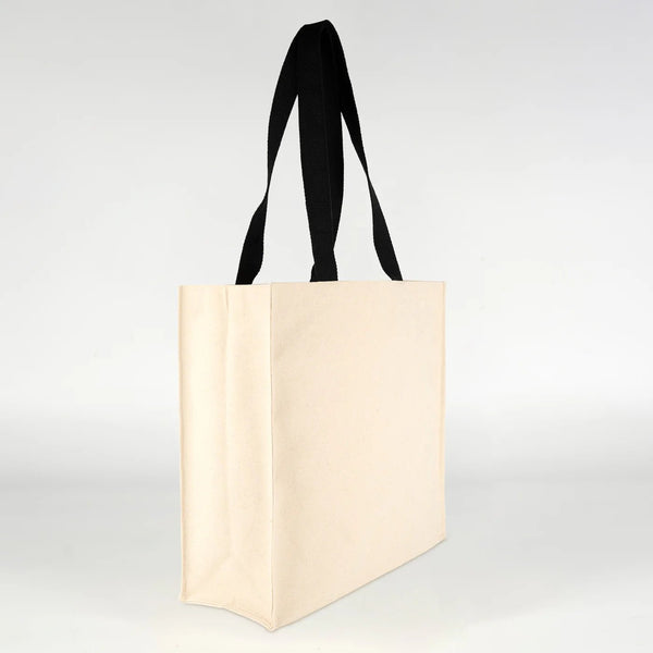Blank Large Canvas Tote Bag with Woven Handles – 14.5"x14.5"x5.5" (37x37x14 cm) - Pamusan.com