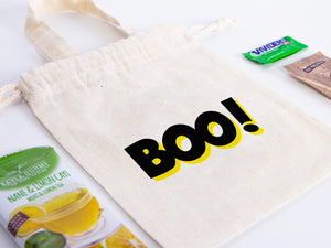 Boo Party Favor Bags - 6"W x 8"H (15 cm x 20 cm) Wedding Festival, Party Favor Bags, Cotton Favor Bags - Pamusan.com