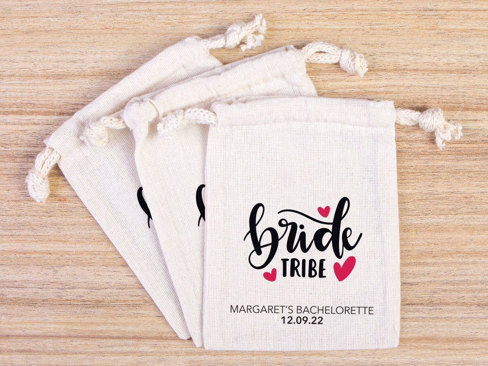Bride’s Tribe Hangover Pouches, Bachelorette Party Favor Recovery Kit – Personalized Cotton Drawstring Bags - Pamusan.com
