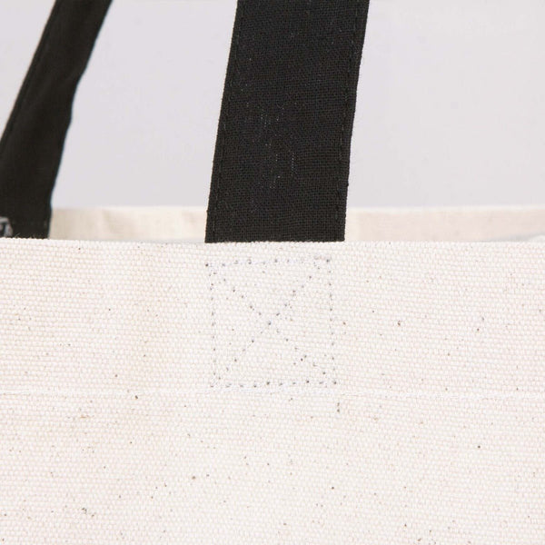 Canvas Beach Tote Bag with Black Handles – 19" × 16" × 4" (48 × 41 × 10 cm) – 10 oz Cotton - Pamusan.com