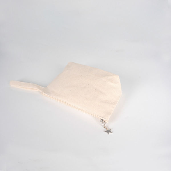 Canvas Clutch Bag – 10" x 6" x 2" | Natural Cotton Pencil & Makeup Pouch - Pamusan.com