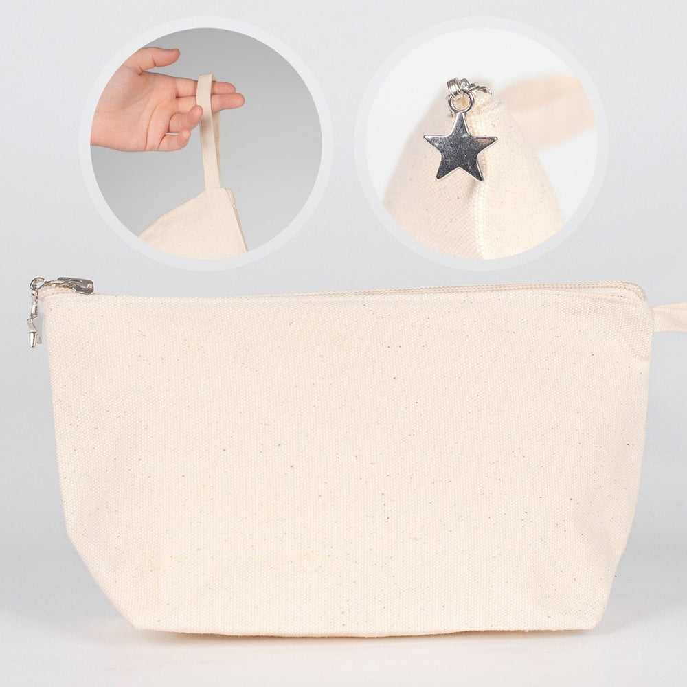 Canvas Clutch Bag – 12" x 7" x 3" | Natural Cotton Pencil & Makeup Pouch - Pamusan.com
