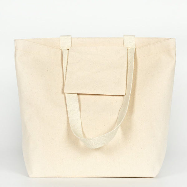 Canvas Shopping Tote Bag with Custom Logo – 17" × 14" × 6" (45 × 35 × 15 cm) – Laminated Lining – 10 oz Cotton - Pamusan.com