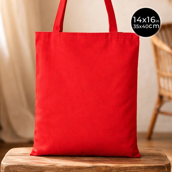 Canvas Tote Bags Red 14"W x 16"H – Blank Cotton Shopping & Gift Bags - Pamusan.com