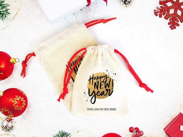 Celebrate the New Year with Personalized Gift Bags - Company Gift Bags - Custom Designs Available - Perfect for Corporate Events, Holiday Parties - Pamusan.com
