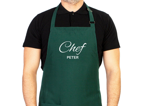 Chef Apron - Personalized Kitchen Apron for Women or Men - Custom Name Chef Apron - Logo Print Options - Pamusan.com