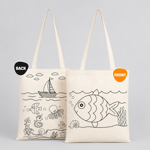 Class Painting Set – 25 Colorable Cotton Tote Bags 14"x16" + 4 Red Apple Fabric Paint Marker Sets - Pamusan.com