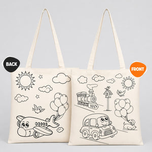 Class Painting Set – 25 Colorable Cotton Tote Bags 14"x16" + 4 Red Apple Fabric Paint Marker Sets - Pamusan.com