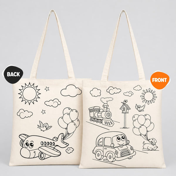 Class Painting Set – 25 Colorable Cotton Tote Bags 14"x16" + 4 Red Apple Fabric Paint Marker Sets - Pamusan.com