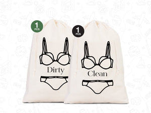 Clean and Dirty Underwear Travel Bags - Overnight Laundry Bag Set | Lingerie & Laundry Organizer - Pamusan.com