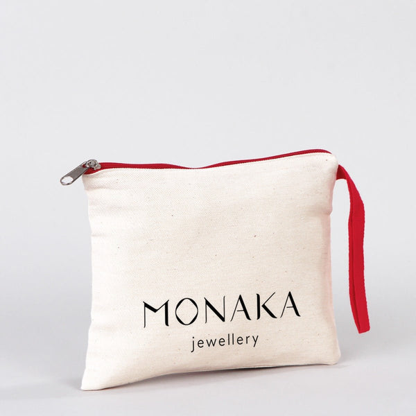 Clutch Bag Red 8"x6" – Red Zippered Cotton Cosmetic & Makeup Pouch (Customizable) - Pamusan.com