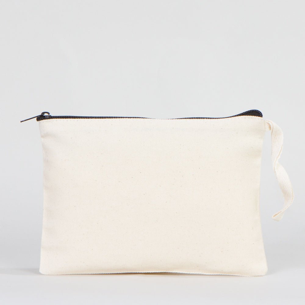 Clutch Unlined Bag - 8"W x 6"H - (Blank) Plain Cotton Pouch with Zipper, Eco - Friendly - Pamusan.com