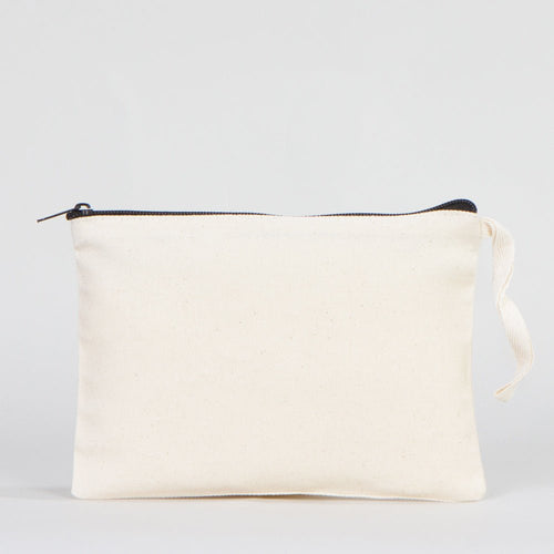 Clutch Unlined Bag - 8"W x 6"H - (Blank) Plain Cotton Pouch with Zipper, Eco - Friendly - Pamusan.com