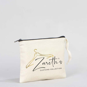 Clutch Unlined Bag - 8"W x 6"H - (Customize) Durable Cotton Pouch with Zipper - Pamusan.com