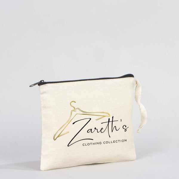Clutch Unlined Bag - 8"W x 6"H - (Customize) Durable Cotton Pouch with Zipper - Pamusan.com