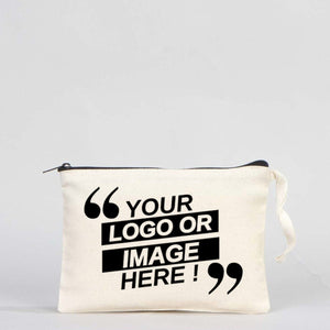 Clutch Unlined Bag - 8"W x 6"H - (Customize) Durable Cotton Pouch with Zipper - Pamusan.com