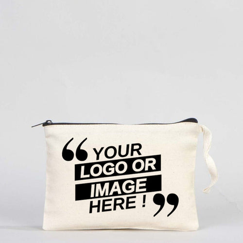 Clutch Unlined Bag - 8"W x 6"H - (Customize) Durable Cotton Pouch with Zipper - Pamusan.com