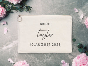 Clutch Wedding Gift - 12"W x 8"H Custom Cotton Big Clutch Bag - Wedding cotton clutch gift - Pamusan.com