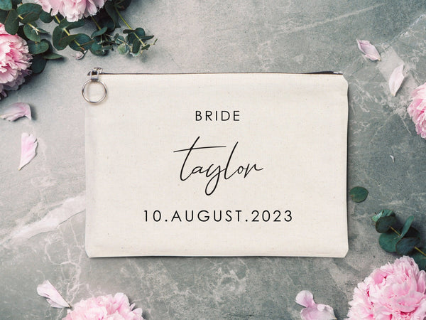 Clutch Wedding Gift - 12"W x 8"H Custom Cotton Big Clutch Bag - Wedding cotton clutch gift - Pamusan.com