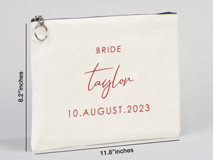 Clutch Wedding Gift - 12"W x 8"H Custom Cotton Big Clutch Bag - Wedding cotton clutch gift - Pamusan.com