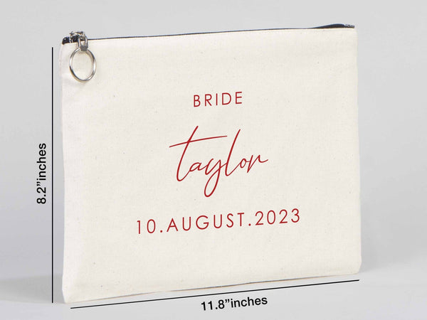 Clutch Wedding Gift - 12"W x 8"H Custom Cotton Big Clutch Bag - Wedding cotton clutch gift - Pamusan.com