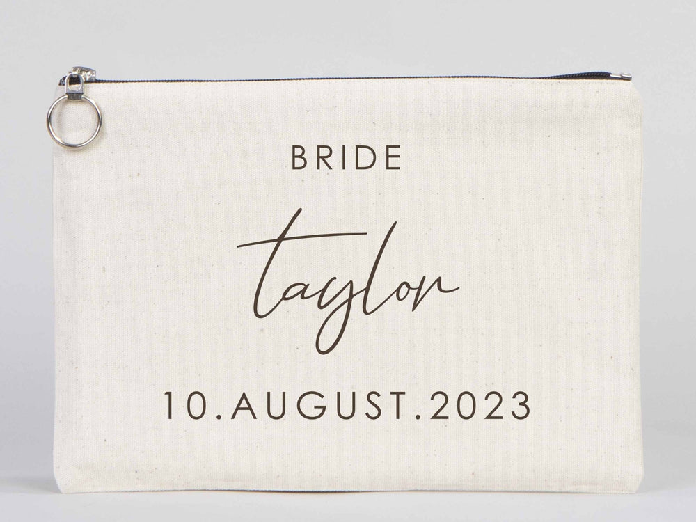 Clutch Wedding Gift - 12"W x 8"H Custom Cotton Big Clutch Bag - Wedding cotton clutch gift - Pamusan.com